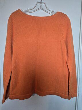 Lauren Ralph Lauren Orange Cotton Boatneck Sweater Small